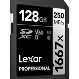 Lexar SDXC UHS-II - Pro Silver Series - V60 1667x 250MB/s -128GB - Twin Pack