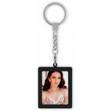 Photo Gift - Metal Keyring - Passport Size - Black