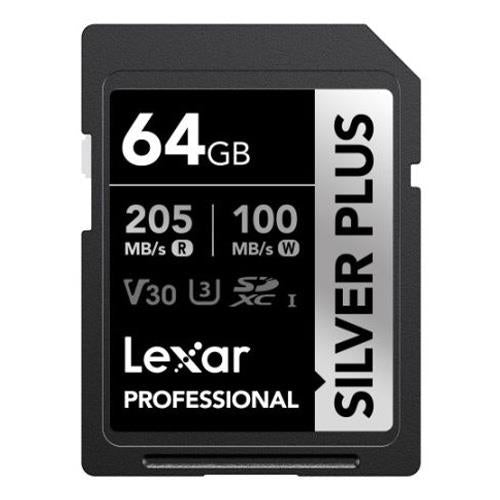 Lexar SD Silver Plus UHS-1 64GB V30 R205/W150MB/s