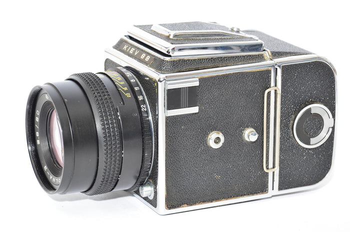 Used Kiev 88 with 80mm f/2.8 Volna 3 and 2x film backs