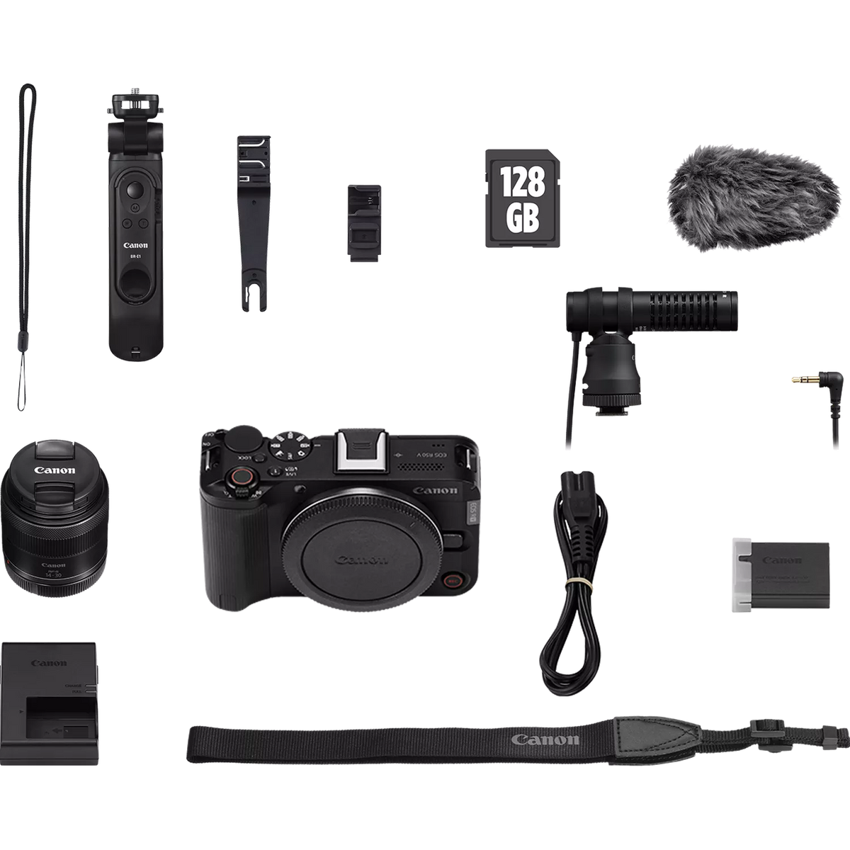 Canon EOS R50 V Mirrorless Camera 14-30mm Lens Video Creator Bundle