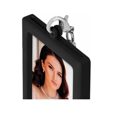 Photo Gift - Metal Keyring - Passport Size - Black