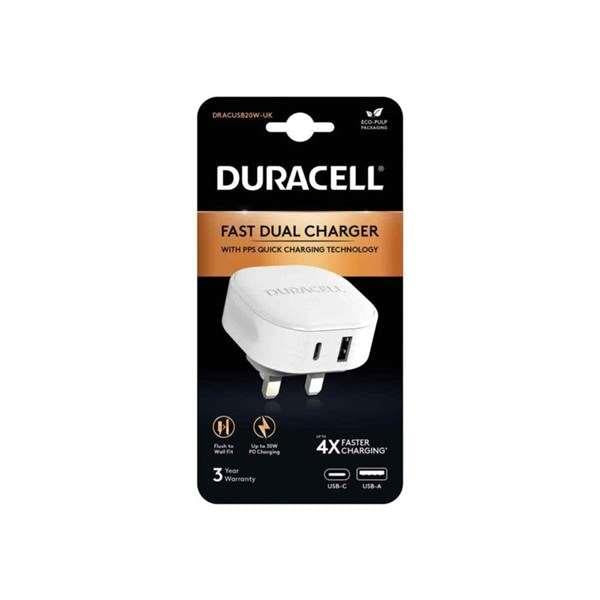 Duracell Fast Dual USB-C USB-A Charger