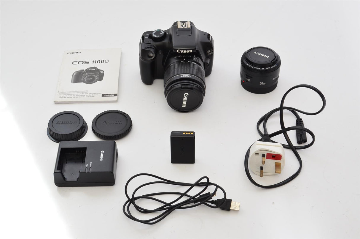 Used Canon EOS 1100D With 18-55mm & 50mm Lenses