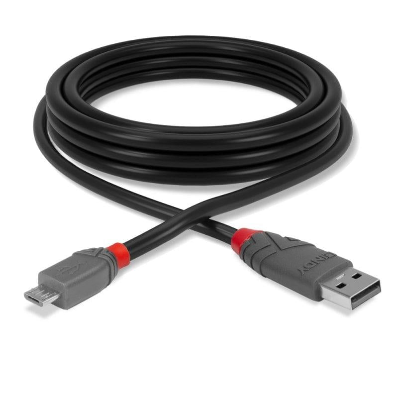 Lindy 1m USB 2.0 Type A to Micro-B Cable, Anthra Line