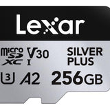 Lexar Micro  SDXC UHS-1 - Silver Plus Series -  V30 R205/W100MB/s - 256GB