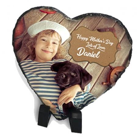 Personalised Photo Slate Heart - 15x15cm