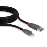 Lindy 1m USB 2.0 Type A to Micro-B Cable, Anthra Line