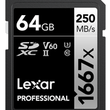 Lexar SDXC UHS-II - Pro Silver Series - V60 1667x 250MB/s - 64GB