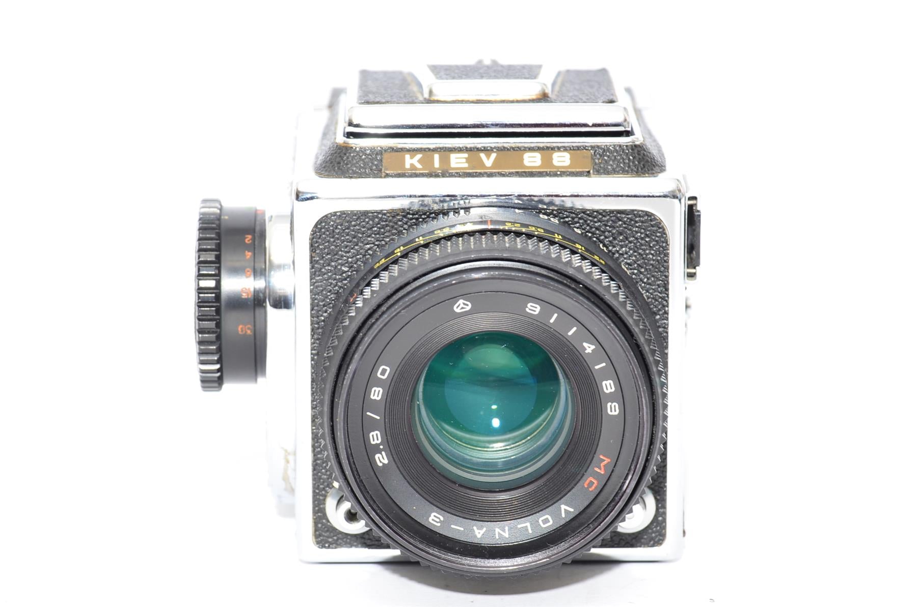 Used Kiev 88 with 80mm f/2.8 Volna 3 and 2x film backs