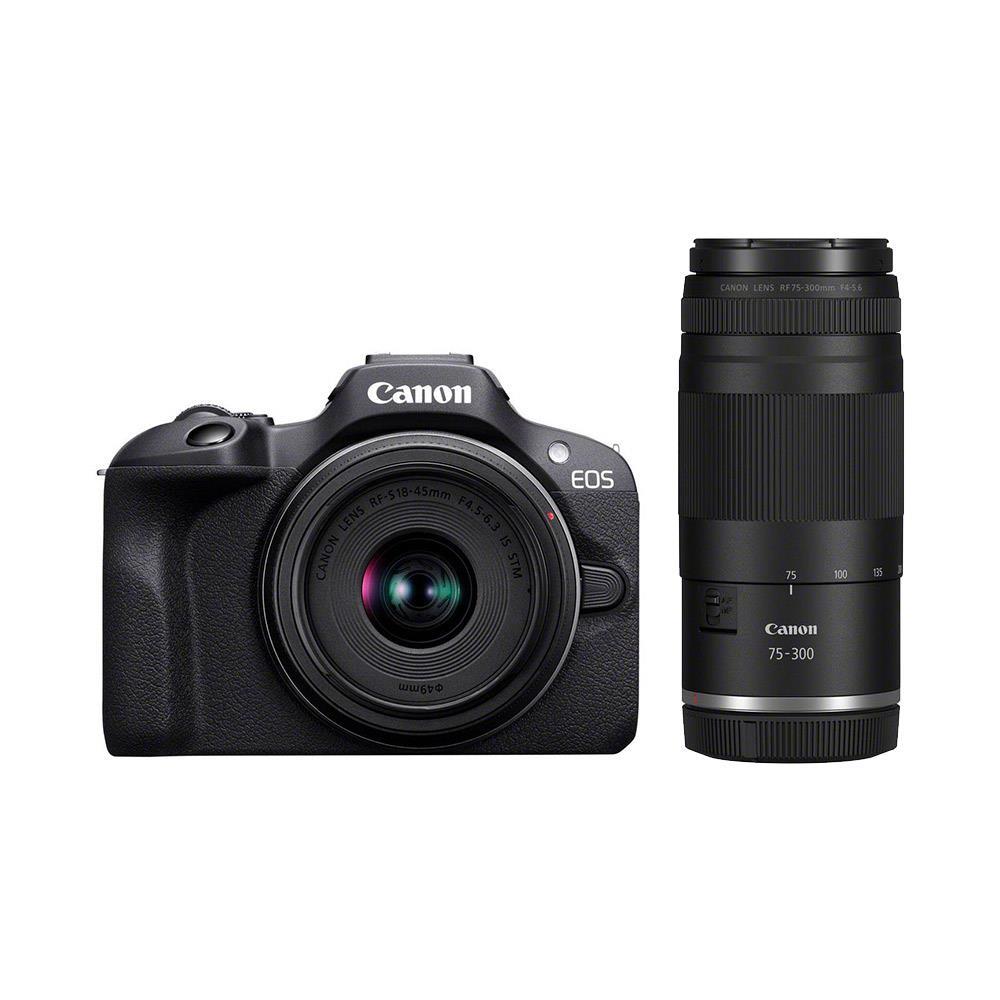 Canon EOS R100 APS-C Mirrorless Camera with RF-S 18-45mm + RF 75-300mm Lens