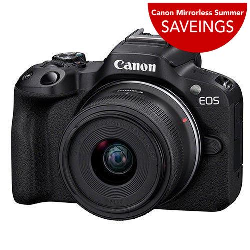 Canon EOS R50 Digital Camera- RF-S 18-45mm Lens - Black