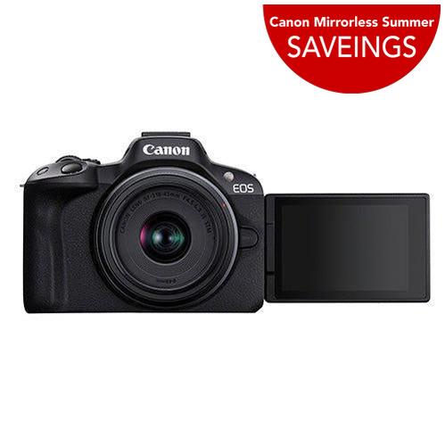 Canon EOS R50 Digital Camera- RF-S 18-45mm Lens - Black