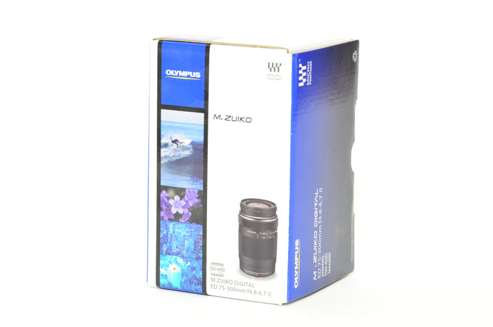 Used Olympus M. Zuiko ED 75-300mm f/4.8-6.7 II Micro 4/3 Lens + Hood