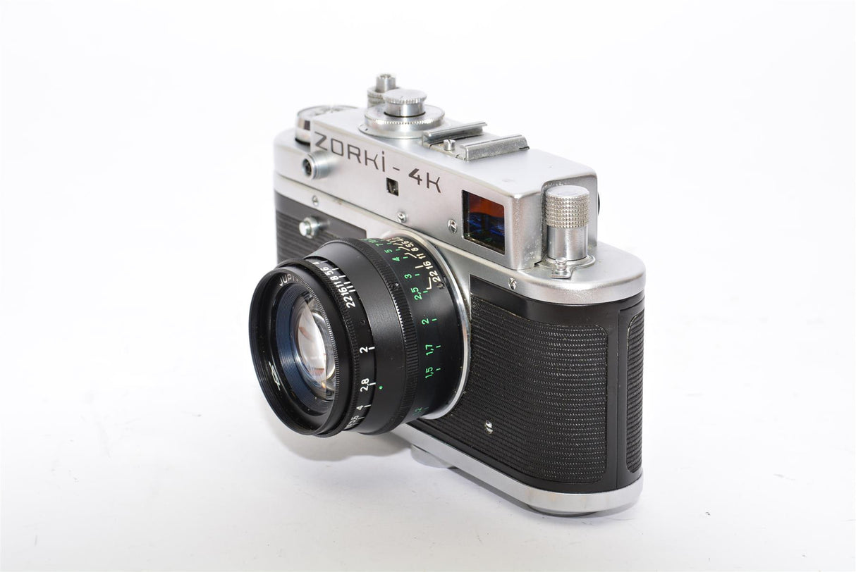 Used Zorki 4K 35mm Film Camera Made in USSR with Jupiter 8 50mm F2 Lens