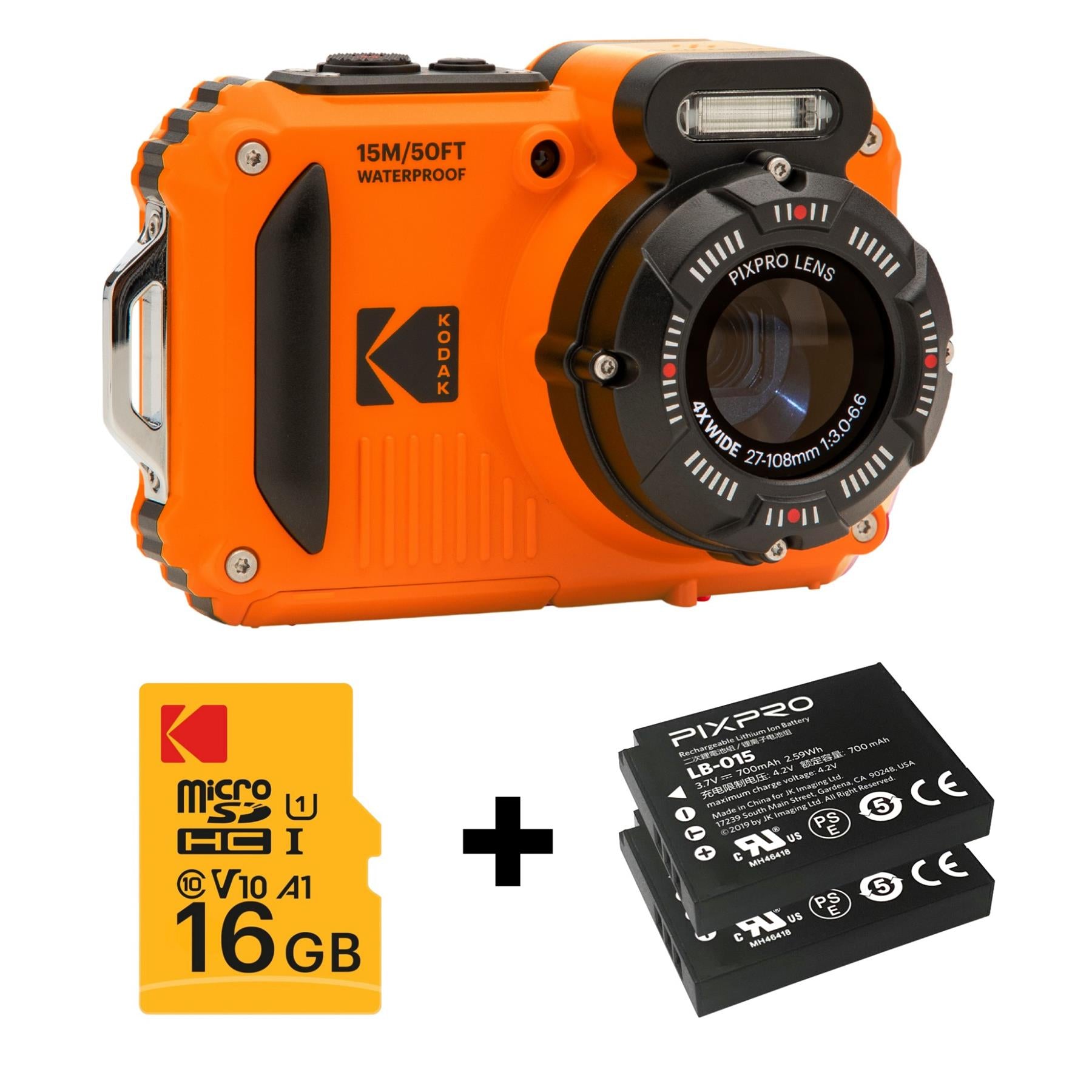 Kodak Pixpro WPZ2 Digital Camera Kit - Orange (OG6)
