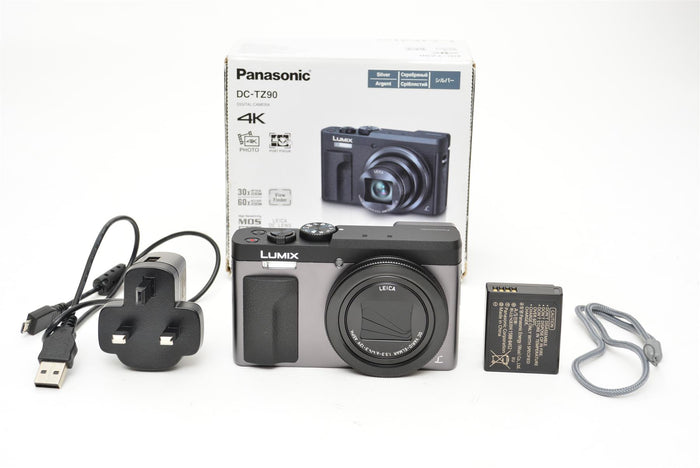 Used Panasonic Lumix DC-TZ90 Silver Compact Camera