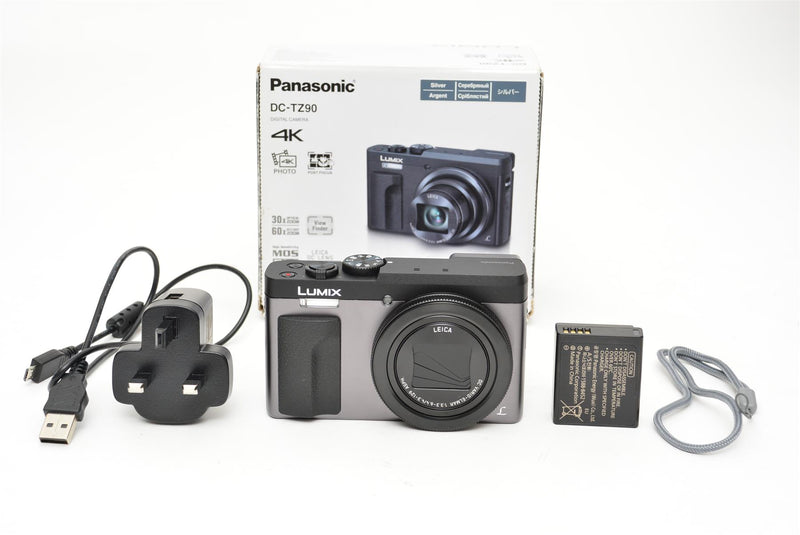 Used Panasonic Lumix DC-TZ90 Silver Compact Camera