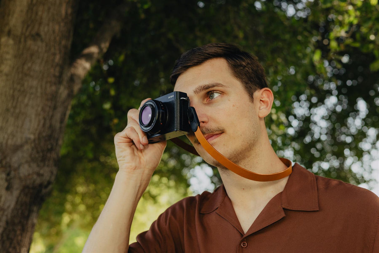 Peak Design Form Leather Camera Strap Neck - Amber
