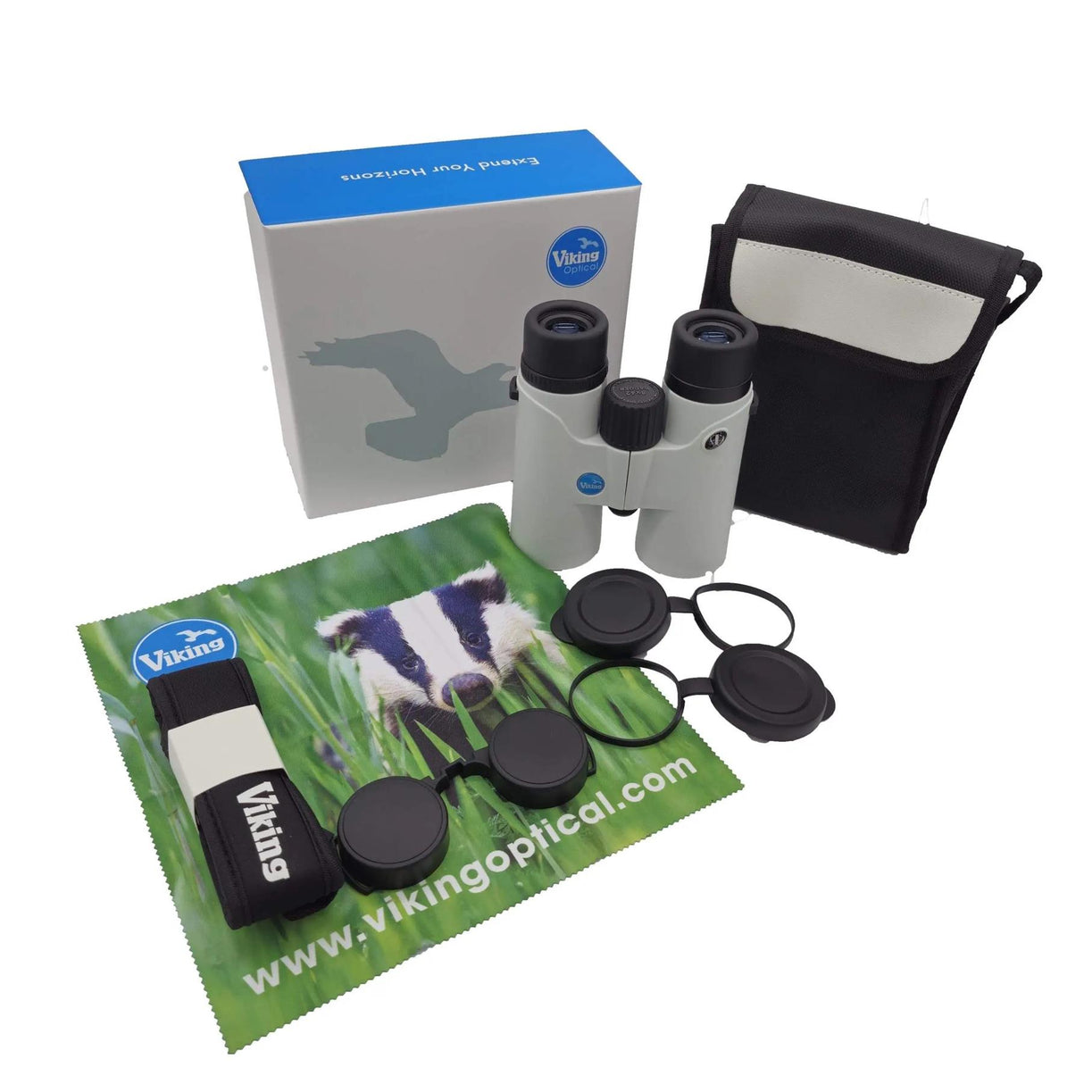 Viking Badger 8x42 Binoculars - White Edition
