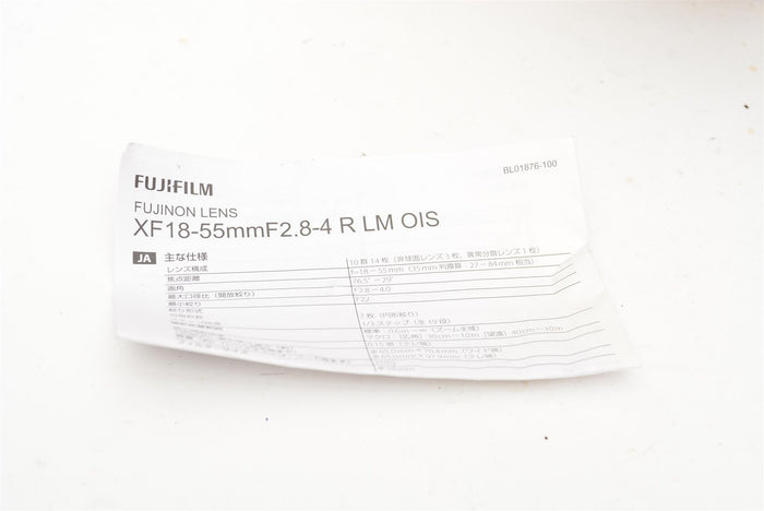 Used Fujifilm XF 18-55mm f/2.8-4 R LM OIS Super EBC Aspherical Lens