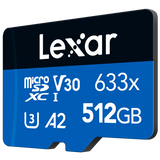 Lexar Micro SDXC UHS-1- Blue Series - V10 633x 100MB/s - 512GB