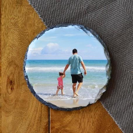 Personalised Photo Slate Coaster Round - 10x10cm