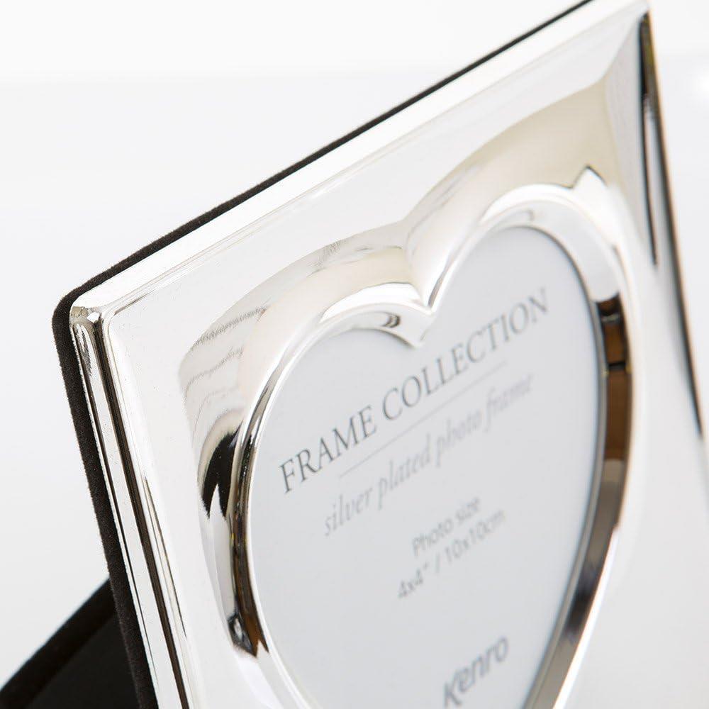 Kenro 4x4" Symphony Heart Frame Silver Plated
