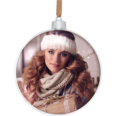 Christmas Bauble - Champagne - 8.5x8.5cm