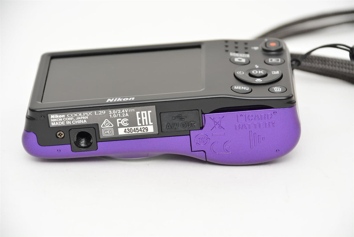 Used Nikon Coolpix L29 Compact Camera - Purple