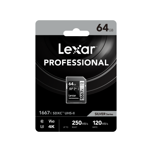 Lexar SDXC UHS-II - Pro Silver Series - V60 1667x 250MB/s - 64GB