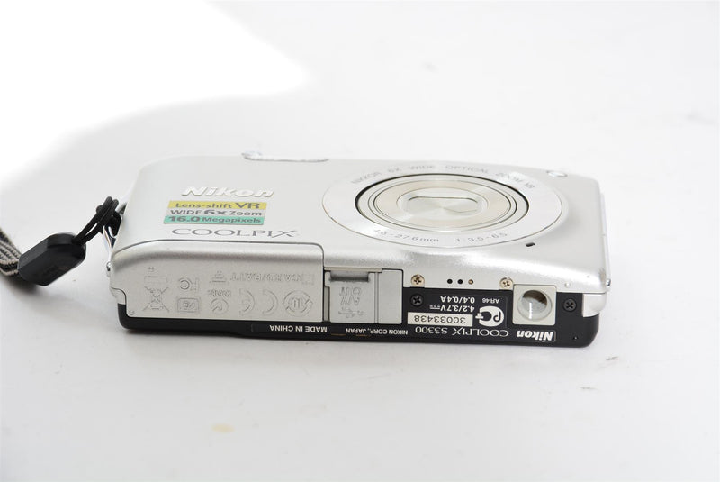 Used Nikon Coolpix S3300 Compact Digital Camera - NO CHARGER INCLUDED