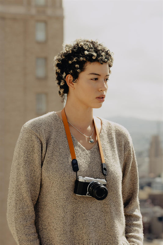 Peak Design Form Leather Camera Strap Neck - Amber