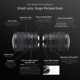 Sony E FE 8-14mm F3.5 G Fisheye Lens - Black