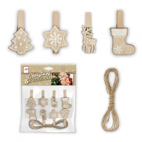 Wooden Christmas Clips - Christmas Clips