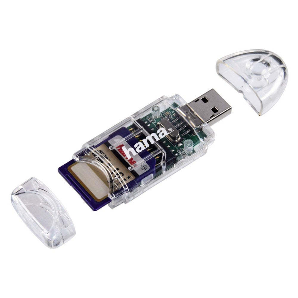 Hama "8in1" USB 2.0 Card Reader, SD/microSD, transparent