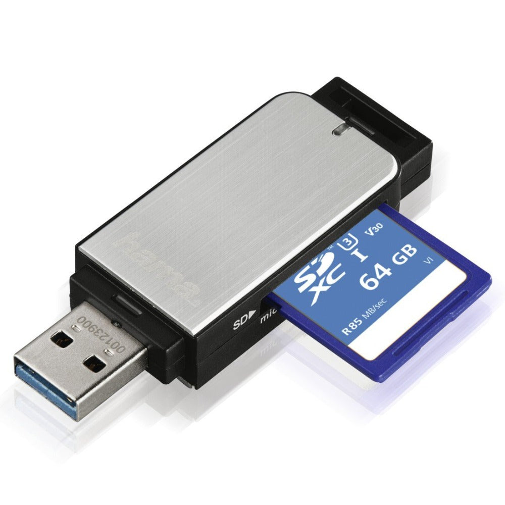 Hama USB 3.0 Card Reader, SD/microSD, silver