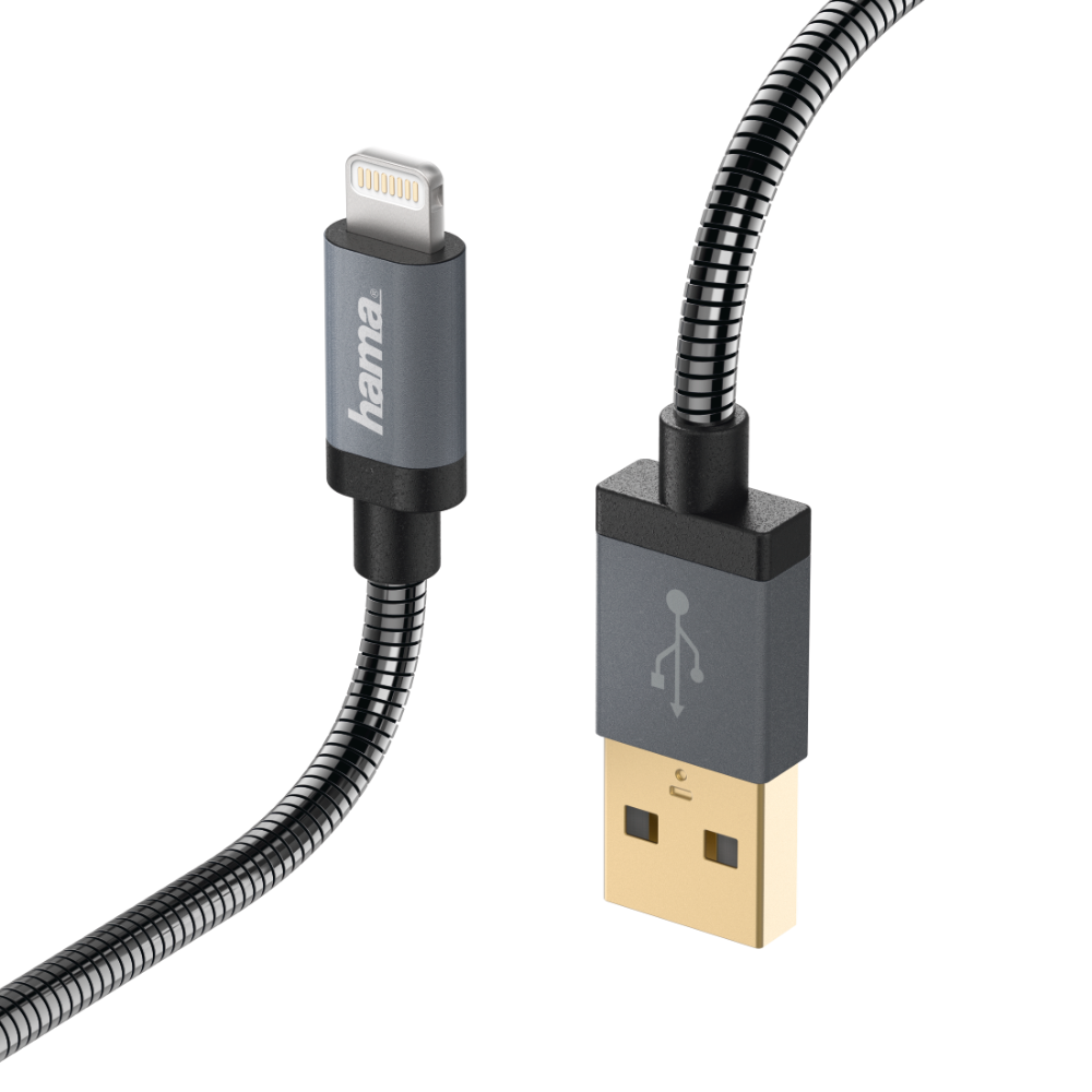 Hama "Metal" Charging/Data Cable, Lightning, 1.5 m, anthracite