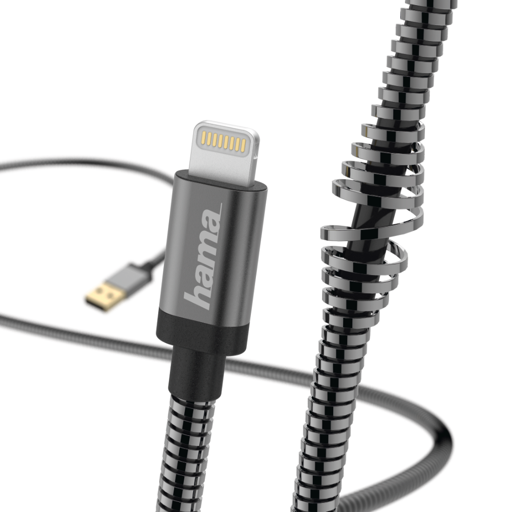 Hama "Metal" Charging/Data Cable, Lightning, 1.5 m, anthracite