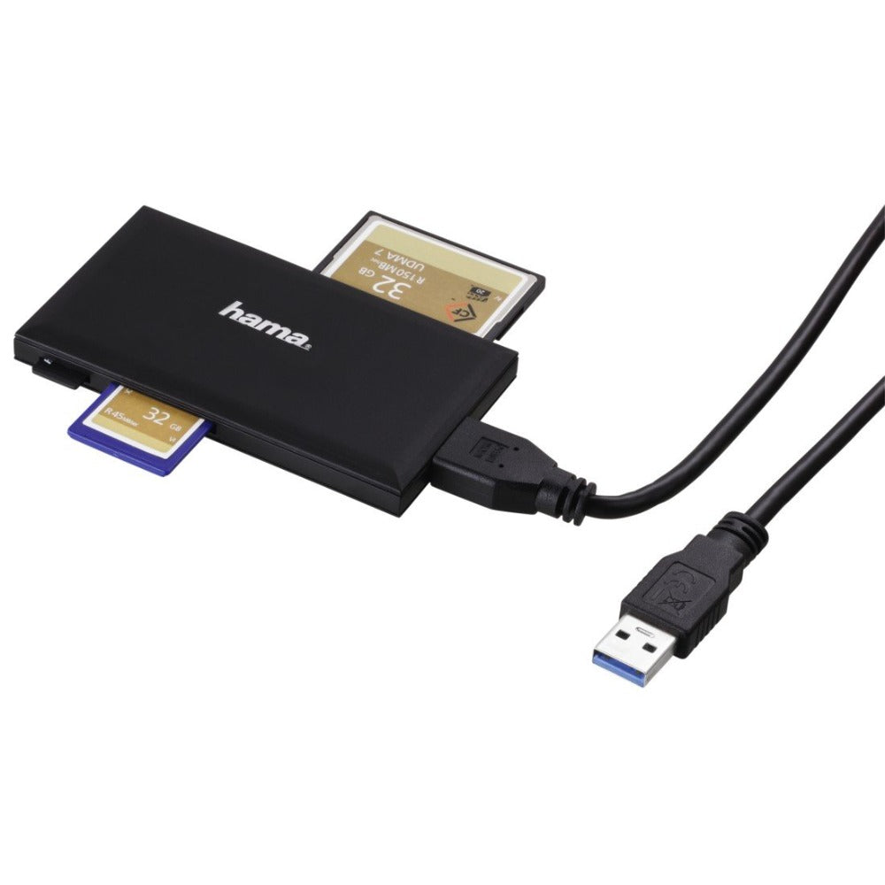 Hama USB 3.0 Multi-Card Reader, SD/microSD/CF/MS - Black
