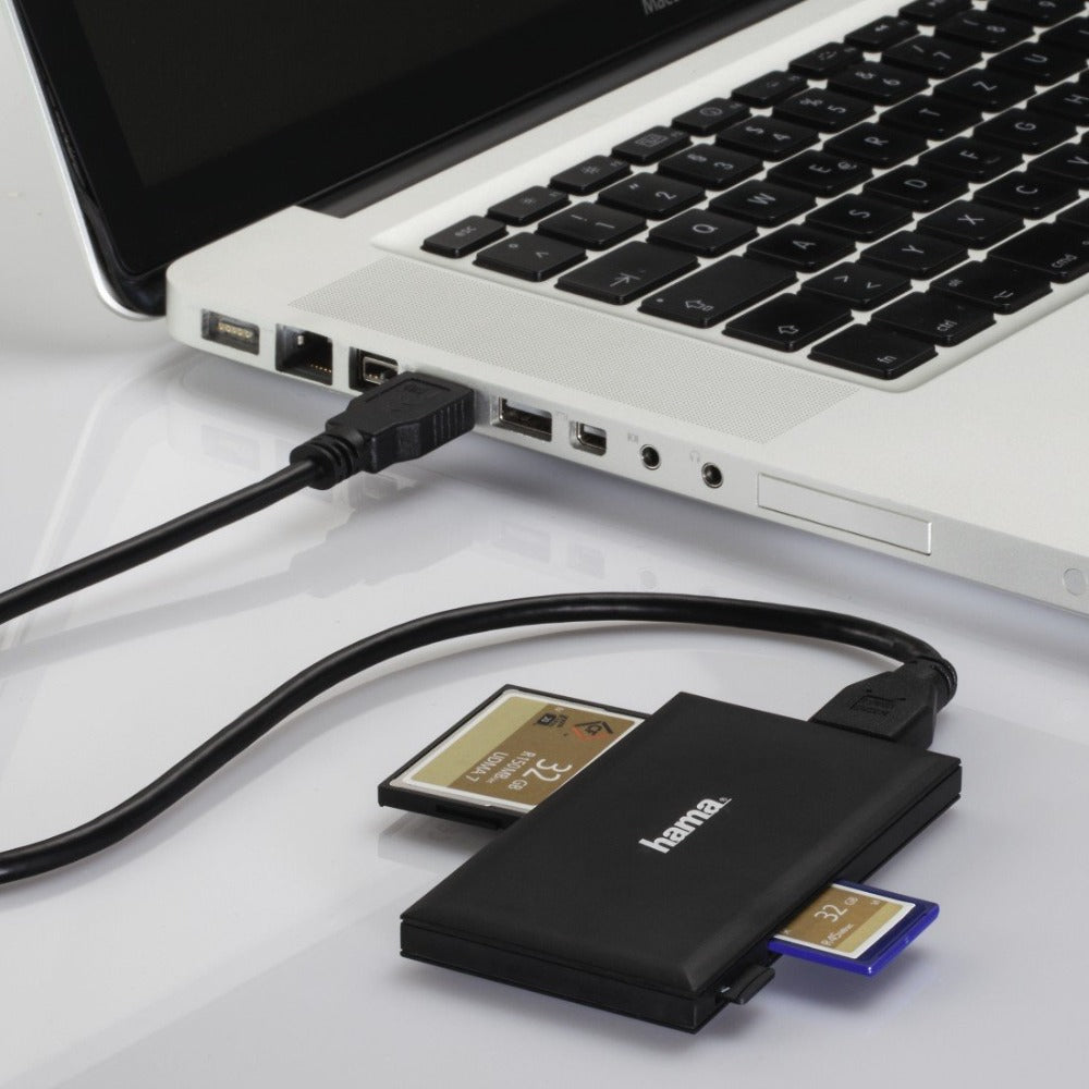 Hama USB 3.0 Multi-Card Reader, SD/microSD/CF/MS - Black