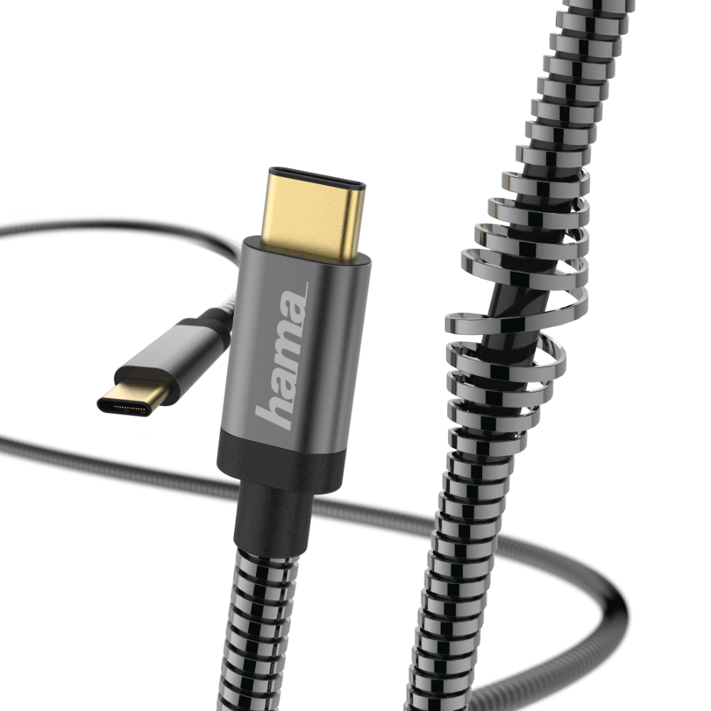 Hama "Metal" Charging/Data Cable, USB Type-C - USB Type-C, 1.5 m, anthracite