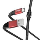 Hama "Extreme" Charging/Data Cable, USB-A - Micro-USB, 1.5 m, black/red