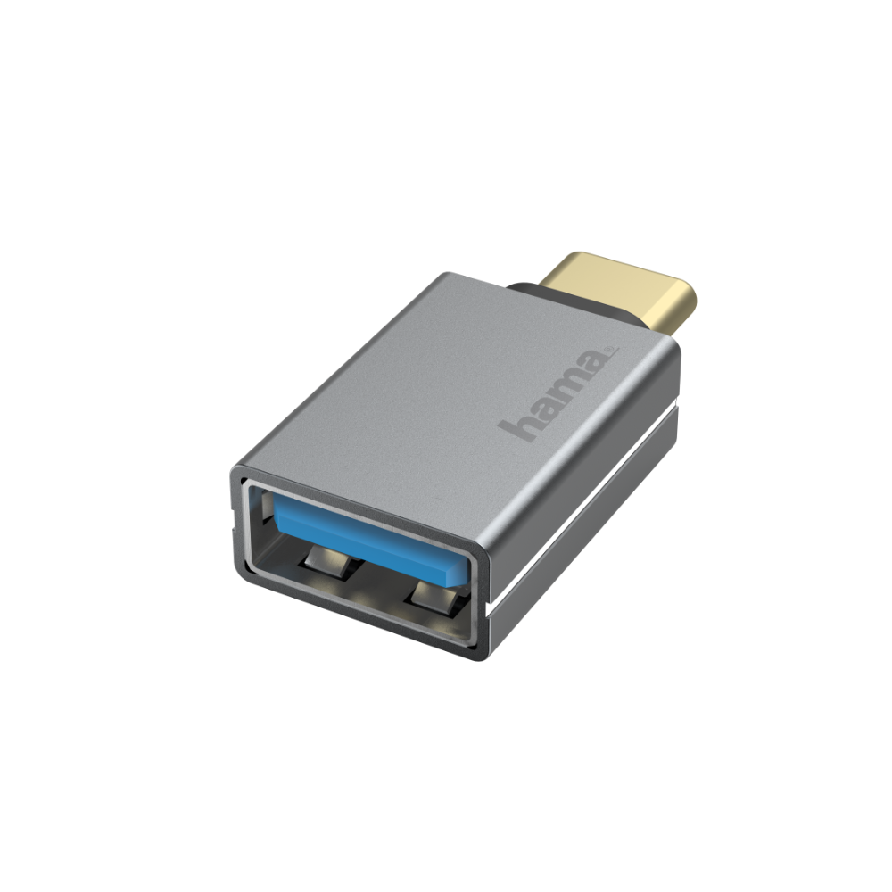 Hama USB-OTG Adapter, USB-C Plug – USB Socket, USB 3.2 Gen 1, 5 Gbit/s
