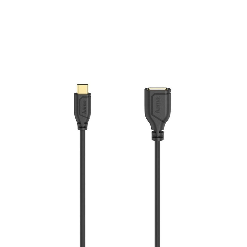Hama "Flexi-Slim" USB-C-OTG Cable, USB 2.0, 480 Mbit/s, black, 0.15 m