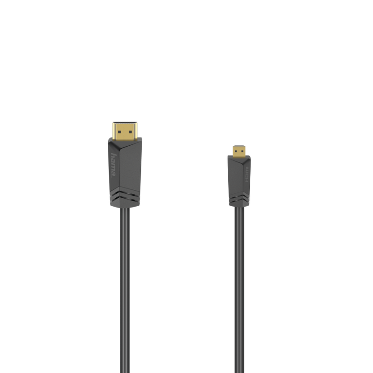 Hama High-Speed HDMI™ Cable, Type-A Plug - Type-D Plug (Micro), Ethernet, 1.5 m