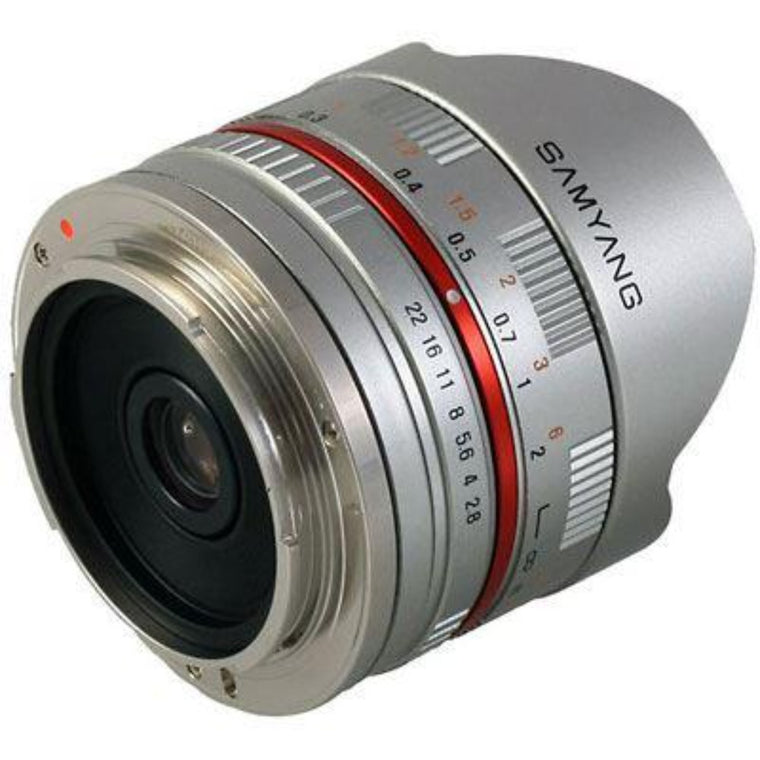 Samyang MF 8mm f2.8 UMC II Fisheye Lens - Fujifilm X Mount - Silver