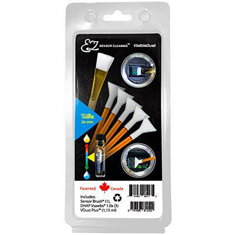VisibleDust EZ Cleaning Kit Plus - 1.15ml Sensor Clean  Sensor Brush and 5 Orange Swabs (1.0x)