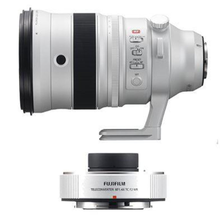 Fujifilm 200mm f2 XF R LM OIS WR Fujinon Lens with 1.4X XF TC f2 WR Teleconverter