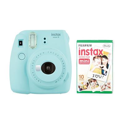 Fujifilm Instax Mini 9 Instant Camera with 10 shots - Ice Blue